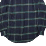 BUGLE BOY Mens Navy Blue Green Check Shirt M Acrylic Long Sleeve Casual