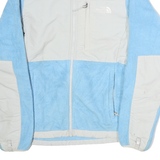 THE NORTH FACE Womens Blue & White Zip Jacket S Polyester Outdoor Casual Fleece