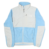 THE NORTH FACE Womens Blue & White Zip Jacket S Polyester Outdoor Casual Fleece