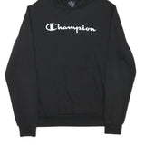 CHAMPION Boys Black Pullover Hoodie 2XL Cotton Blend Classic Logo