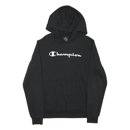 CHAMPION Boys Black Pullover Hoodie 2XL Cotton Blend Classic Logo