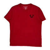 World Tour True Religion Graphic T-Shirt - Large Red Cotton