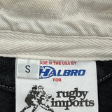 Halbro Striped Rugby Shirt - Small Black Cotton