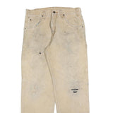 DICKIES Mens Relaxed Jeans Beige Denim W32 L32 Distressed Workwear Utility