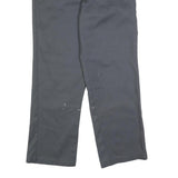 DICKIES Mens Cotton Blend Grey Regular Straight Trousers W34 L30 Workwear Zip