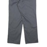 DICKIES Mens Cotton Blend Grey Regular Straight Trousers W34 L30 Workwear Zip