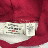 Athletic Dept Polo By Ralph Lauren Hoodie - Large Burgundy Cotton