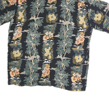 PINEAPPLE CONNECTION Mens Black Hawaiian Shirt XL Tropical Floral Cotton Relaxed