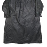 WEILEMANN Womens Black Leather Button Jacket L Leather Long Sleeve Classic