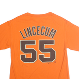 MAJESTIC Mens Orange Giants Graphic T-Shirt M Short Sleeve Crew Neck