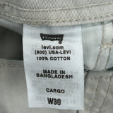 Levis Cargo Shorts - 31W 11L Grey Cotton