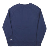 CHAMPION Womens Blue Crew Neck Sweatshirt S Cotton Blend Pullover