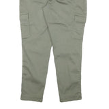 C&A Womens Cotton Blend Slim Green Cargo Trousers W34 L30 Zip Closure