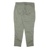 C&A Womens Cotton Blend Slim Green Cargo Trousers W34 L30 Zip Closure