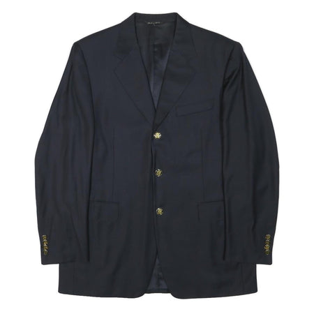 CANALI Mens Navy Blue Wool Classic Jacket M Tailored Button Plain Blazer