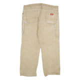 DICKIES Mens Regular Fit Beige Denim Jeans W40 L30 Workwear Zip Closure