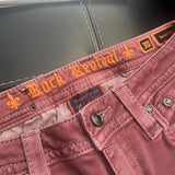 Rock Revival Embroidered Jeans - 31W UK 10 Pink Cotton