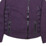 NIKE Womens Purple Jacket XL Polyester Blend Zip Plain Casual Sportswear