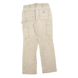 CARHARTT Womens Cotton Blend Beige Regular Straight Trousers W26 L28 Workwear