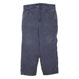 CARHARTT Mens Cotton Blend Blue Regular Straight Trousers W38 L30 Workwear Zip