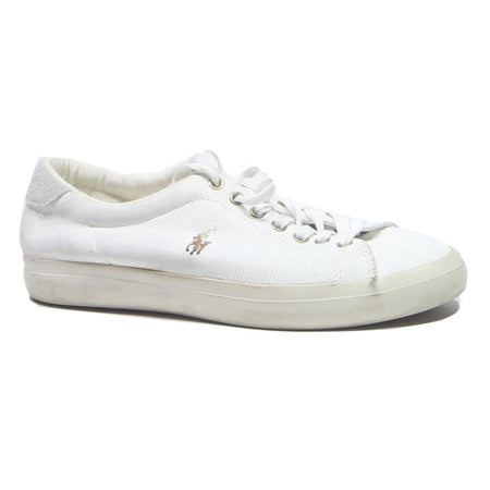 POLO RALPH LAUREN Mens Leather Low Top Trainers White UK 6 Classic Casual Shoes