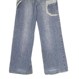 CZG Womens Regular Fit Wide-Leg Denim Jeans Cotton Blend W22 L27 Patchwork