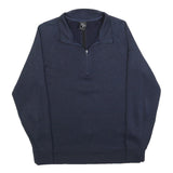 NIKE Mens Blue Plain Pullover Crew Neck Basic Knit S Sportswear Jumper