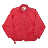 Mens Red Plain Zip Jacket XL Polyester Blend Lightweight Classic Fit Casual