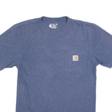CARHARTT Mens Blue Pocket T-Shirt S Short Sleeve Crew Neck Cotton Blend Casual