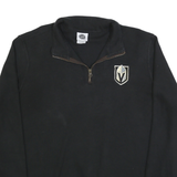 NHL Mens Black Pullover Plain Quarter Zip Basic Knit 2XL Cotton Blend Jumper