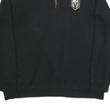 NHL Mens Black Pullover Plain Quarter Zip Basic Knit 2XL Cotton Blend Jumper