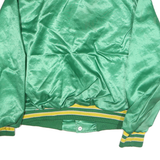 ARISTO JAC Mens Green Nylon Bomber Jacket L Satin Finish Button Closure