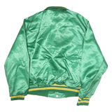 ARISTO JAC Mens Green Nylon Bomber Jacket L Satin Finish Button Closure