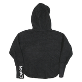 CALVIN KLEIN Womens Black Hooded Zip Jacket M Polyester Blend Plain Casual
