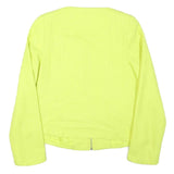 ICI ET MAINTENANT Womens Yellow Polyester Blend Zip Jacket M Woven Plain