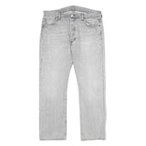 LEVI'S 501 Mens Jeans Blue Classic Straight Denim Light W36 L30 Button Closure