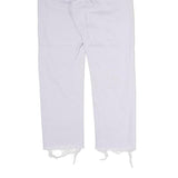 LEVI'S 501 Womens Jeans White Regular Straight Denim W30 L28 Frayed Hem Button