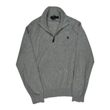 Polo By Ralph Lauren 1/4 Zip - Large Gray Cotton