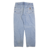 CARHARTT Mens Regular Fit Straight Light Blue Denim Jeans W33 L32 Zip Cotton