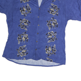 PINEAPPLE CONNECTIONS Mens Blue Cotton Shirt M Button Front Dragon Print Casual