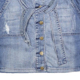 VINTAGE HAVANA Womens Blue Denim Mini Skirt Cotton Blend Distressed S