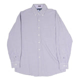 TOMMY HILFIGER Mens Blue & White Check Shirt M Regular Fit Button-Down Collar