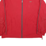 REEBOK Mens Red & Grey Track Jacket S Nylon Plain Zip Athletic Casual Sportswear