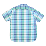NAUTICA Mens Blue Green Check Shirt XL Cotton Blend Short Sleeve Casual