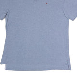 TOMMY HILFIGER Mens Blue Short Sleeve Plain Polo Shirt XL Cotton Classic Fit
