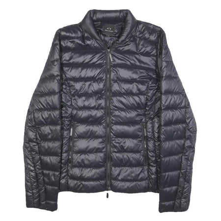ARMANI EXCHANGE Womens Black Puffer Jacket S Polyester Zip Plain Slim Fit