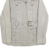 BARBOUR Womens Beige Cotton Blend Casual Jacket UK 8 Zip Up Belted Lightweight