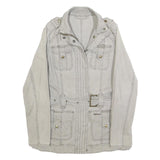 BARBOUR Womens Beige Cotton Blend Casual Jacket UK 8 Zip Up Belted Lightweight