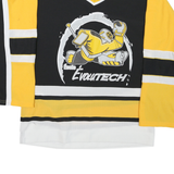 Mens Black & Yellow Graphic Long Sleeve V-Neck Sport T-Shirt Size S Athletic