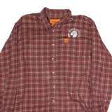 WRANGLER Mens Maroon Check Long Sleeve Shirt L Cotton Button Down Casual